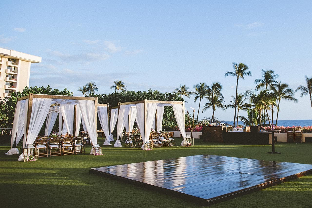 Hawaii wedding venues | Maui weddings | Hyatt Regency Maui reception setup