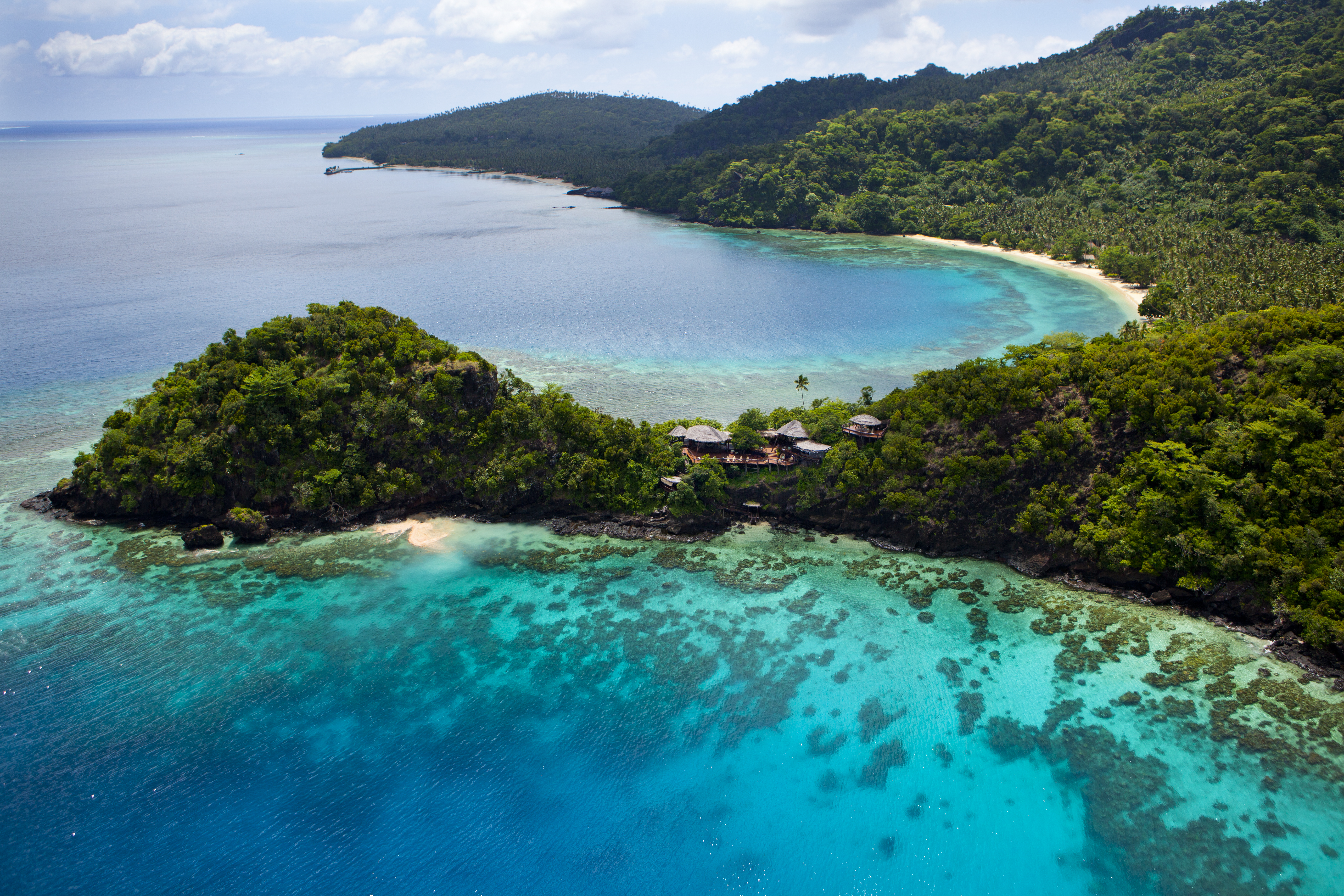 Laucala Island Resort Fiji Seagrass Restaurant Aerial View