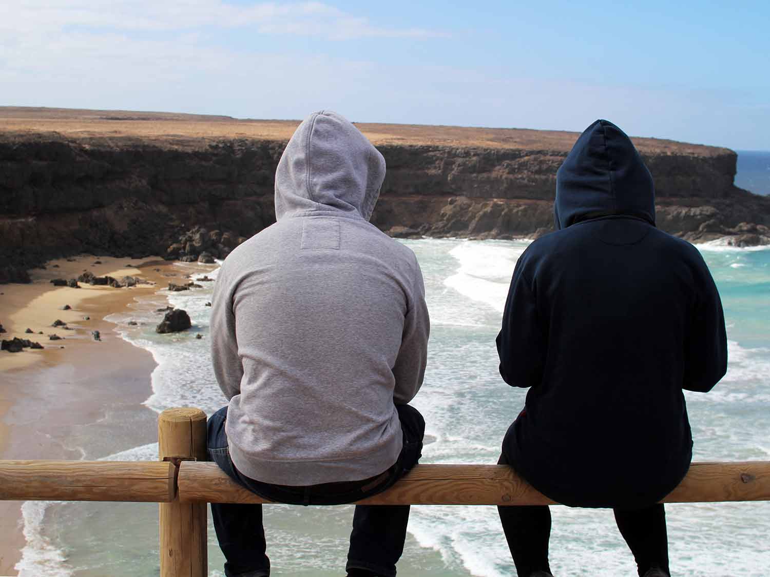 Hoodies on the beach