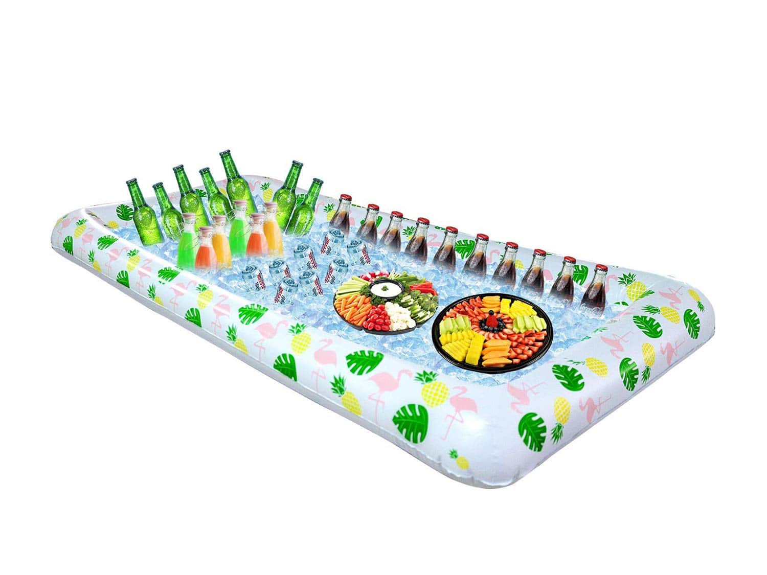 Tifeson Luau Inflatable Serving Bar with Drain Plug－Aloha Tropical Style Inflatable Cooler Ice Buffet Salad Serving Trays Food Drink Holder Containers for Outdoor BBQ, Graduation Party, Beach Party