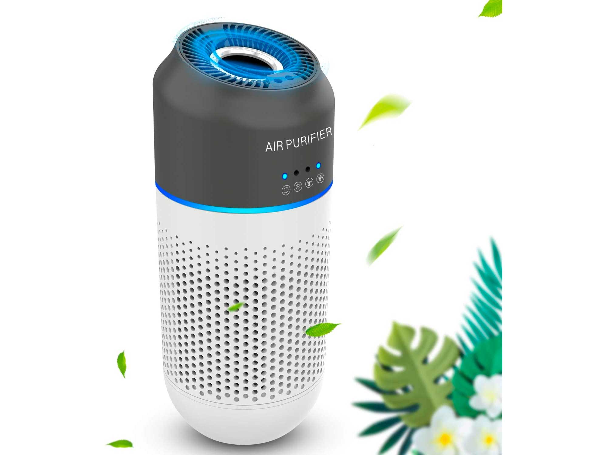 ITSHINY Car Air Purifier & Mini HEPA Air Purifier with 4-Stage Filtration Air Cleaner for Car & Office, Eliminates Smoke, Dust, Pollen, Pet Dander, Low Noise and USB Powered