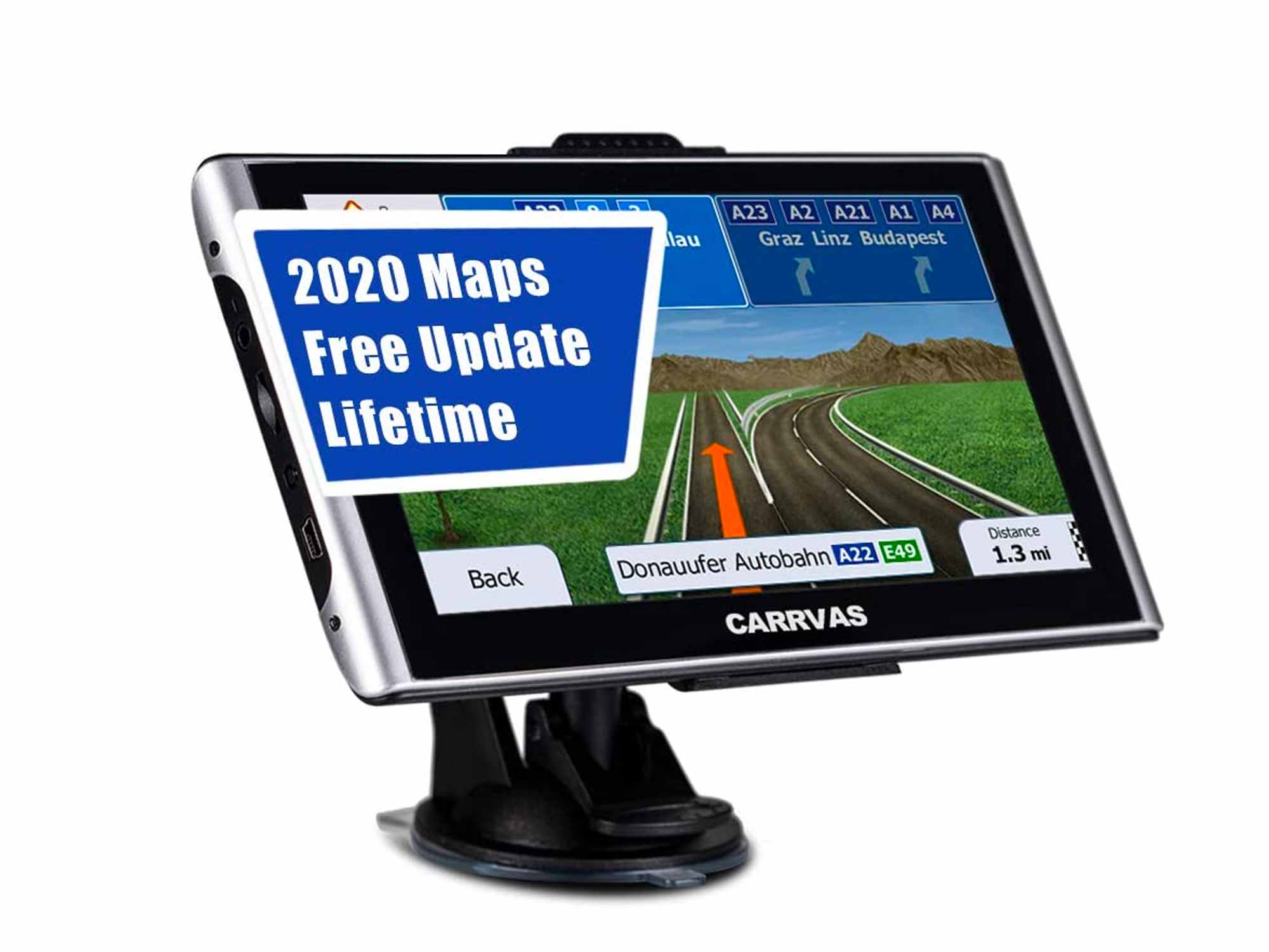 CARRVAS GPS Navigation for Car,Truck GPS,7 Inch Voice Turn Direction Guidance,Support Speed and Red Light Warning Pre-Installed US, Mexico,Canada + South America Maps