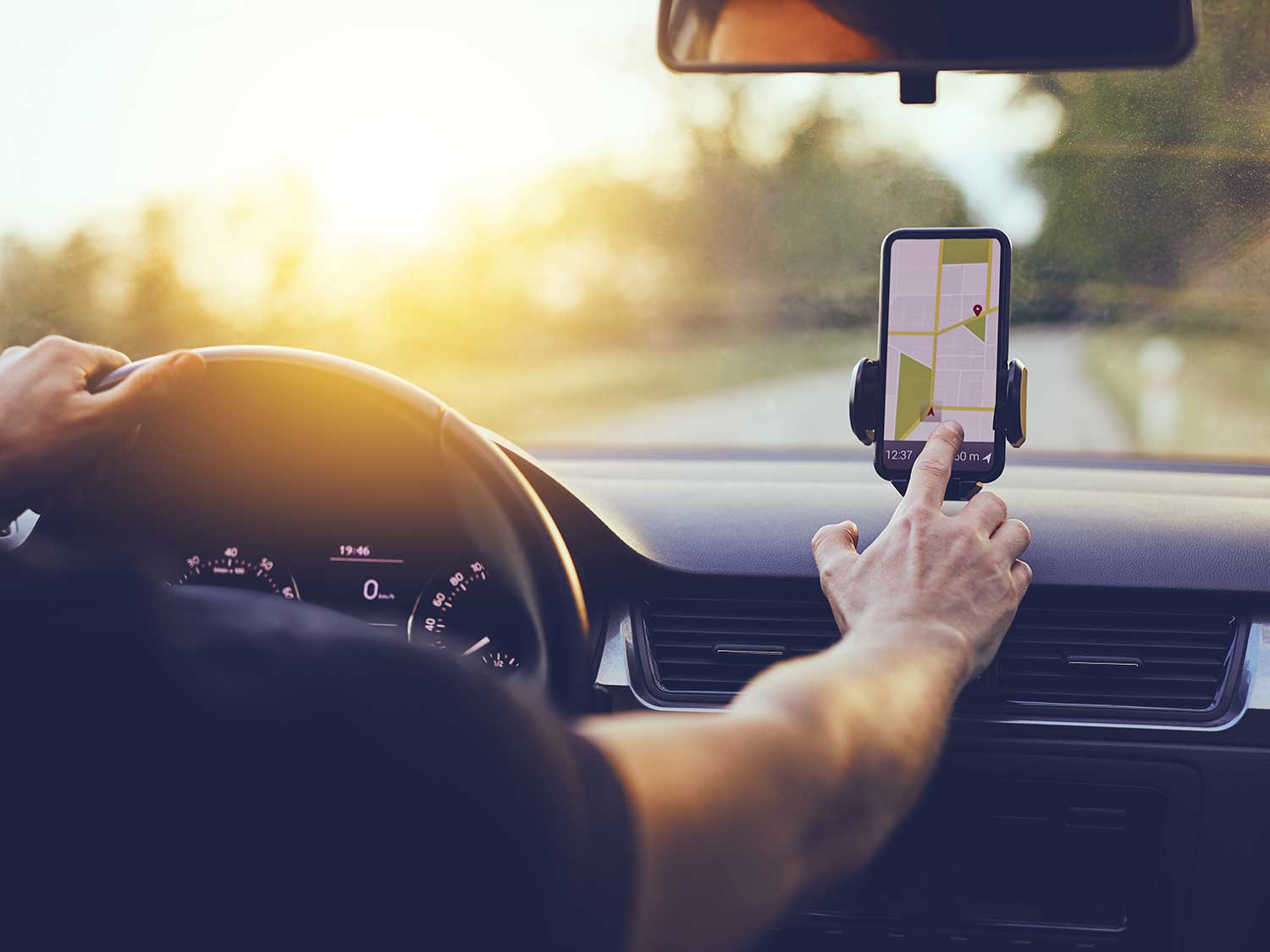 GPS on a car dashboard