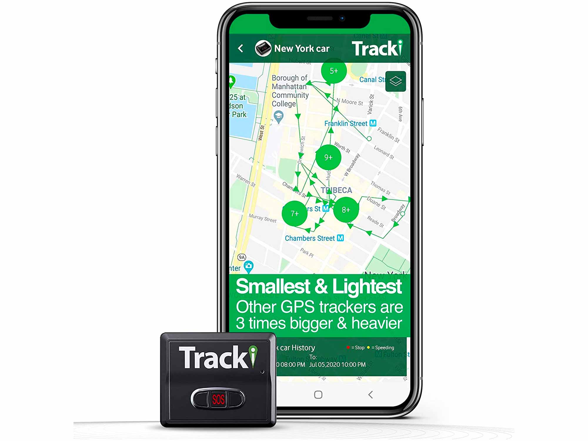 Tracki 2020 Model Mini Real time GPS Tracker. Full USA & Worldwide Coverage. for Vehicles, Car, Kids, Elderly, Dogs & Motorcycles. Magnetic Hidden Small Portable Tracking Device. Monthly fee Required