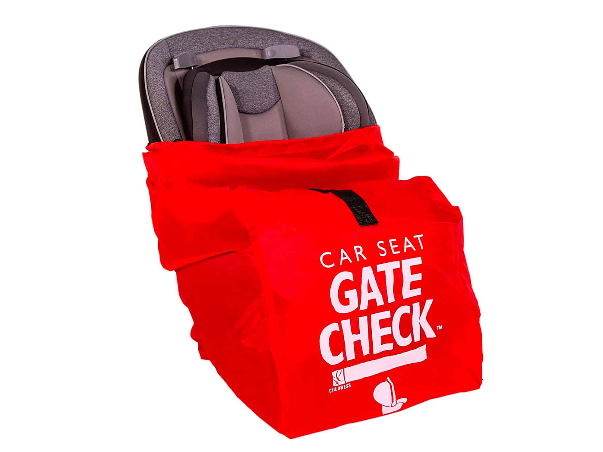 J.L. Childress Gate Check Bag for Car Seats - Air Travel Bag - Fits Convertible Car Seats, Infant carriers & Booster Seats, Red