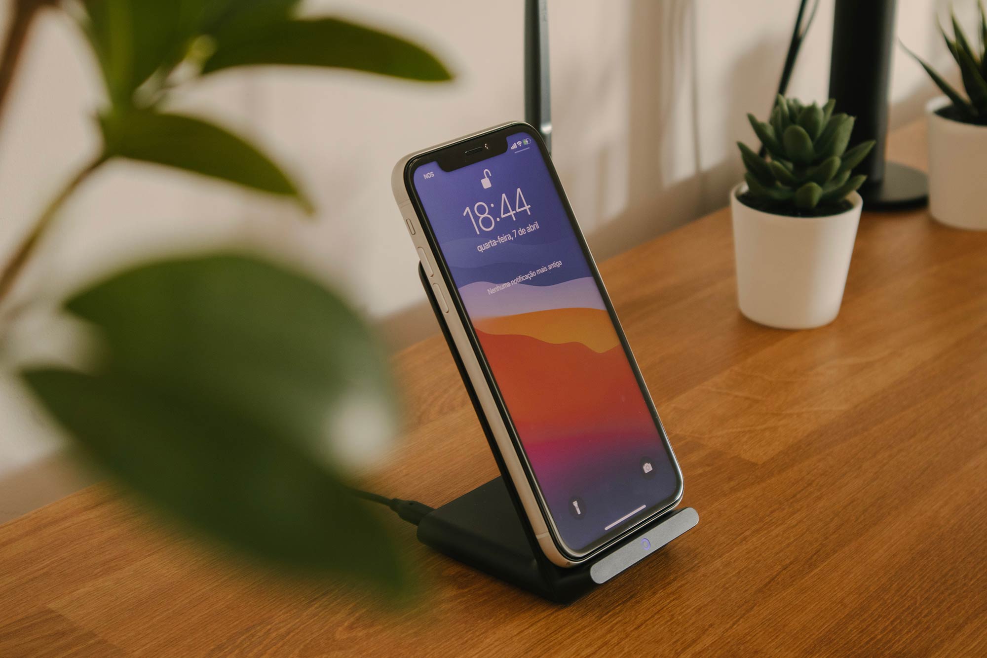 Cell phone on a stand