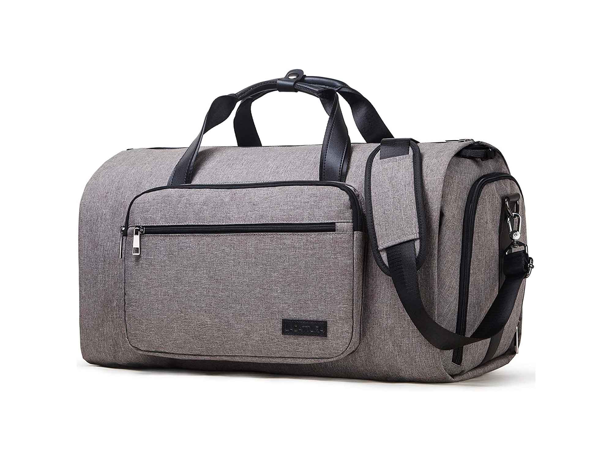 Carry on Garment Bags - Convertible | 2 in 1 | Suit Travel Bag with Shoes Compartment | Shoulder Strap | Waterproof Large Duffel Bags | Weekender Bag for Men & Women | Flight, Business, Trip (Grey)