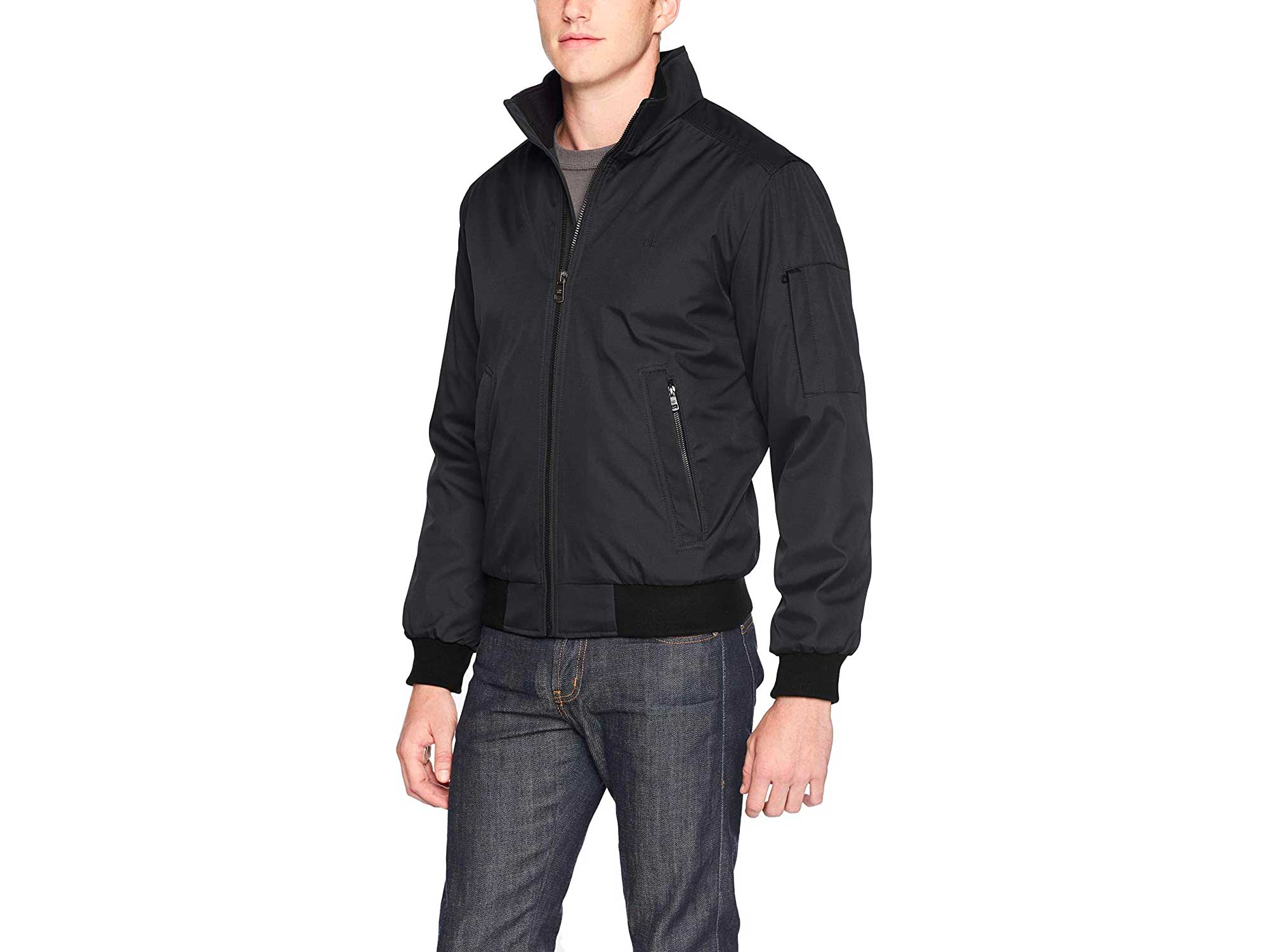 Calvin Klein Men's Water and Wind Resistant Rip Stop Bomber jacket (Standard and Big & Tall)