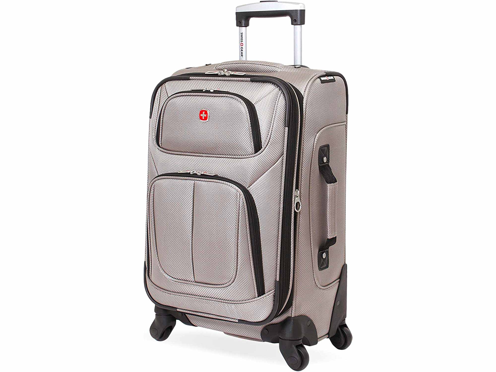 SwissGear Sion Softside Luggage with Spinner Wheels, Pewter, Carry-On 21-Inch