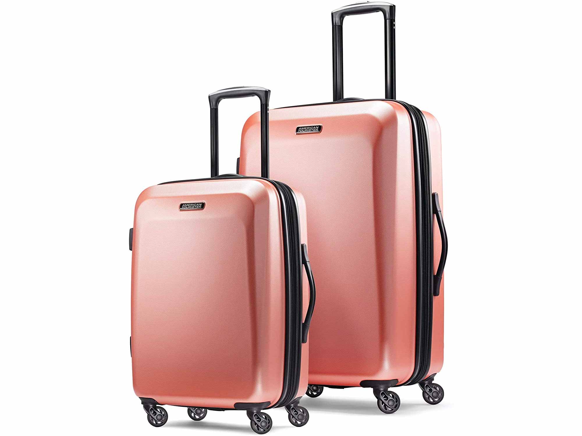 American Tourister Moonlight Hardside Expandable Luggage with Spinner Wheels, Rose Gold, 2-Piece Set (21/24)