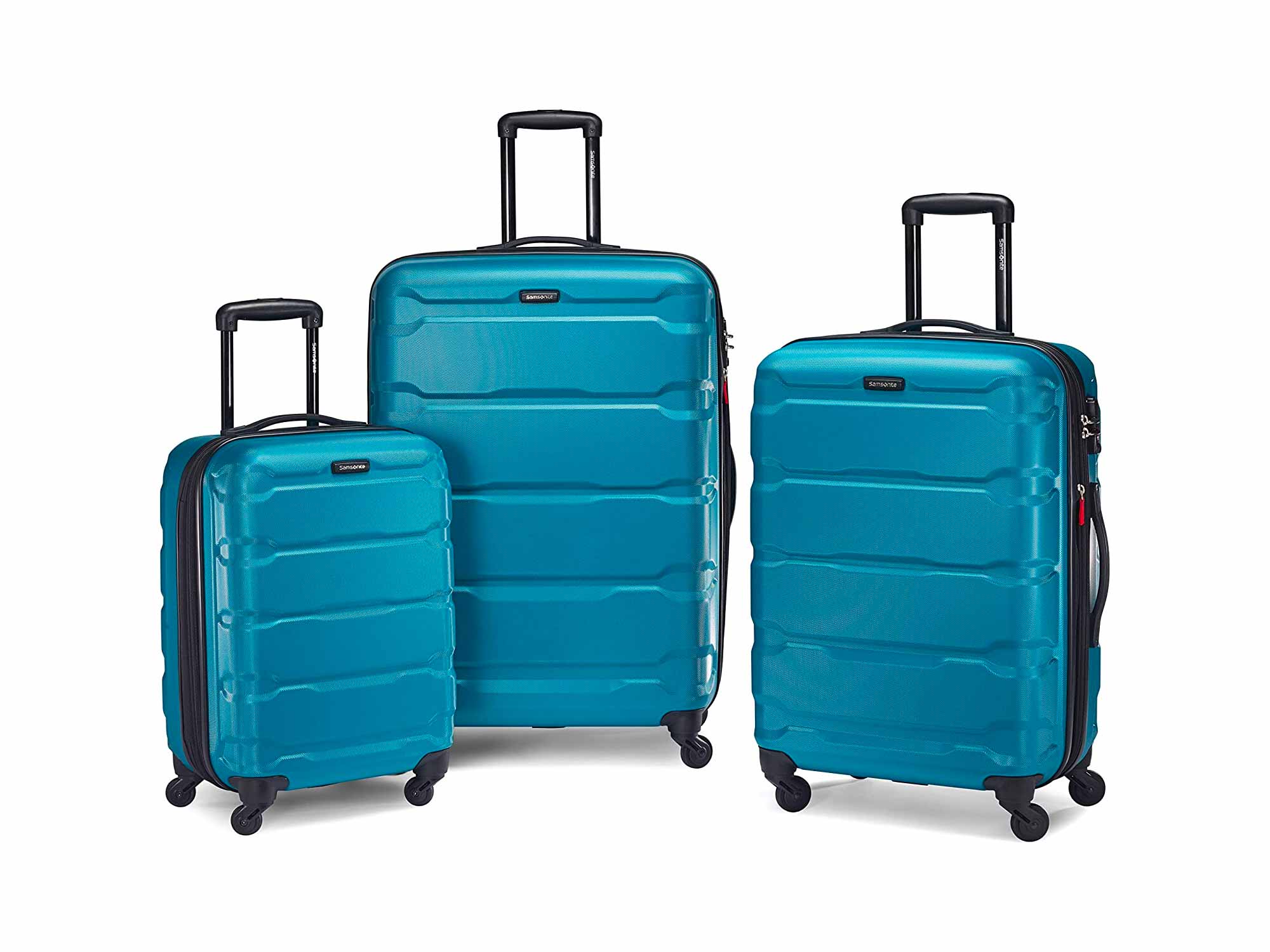 Samsonite Omni PC Hardside Expandable Luggage with Spinner Wheels, Caribbean Blue, 3-Piece Set (20/24/28)