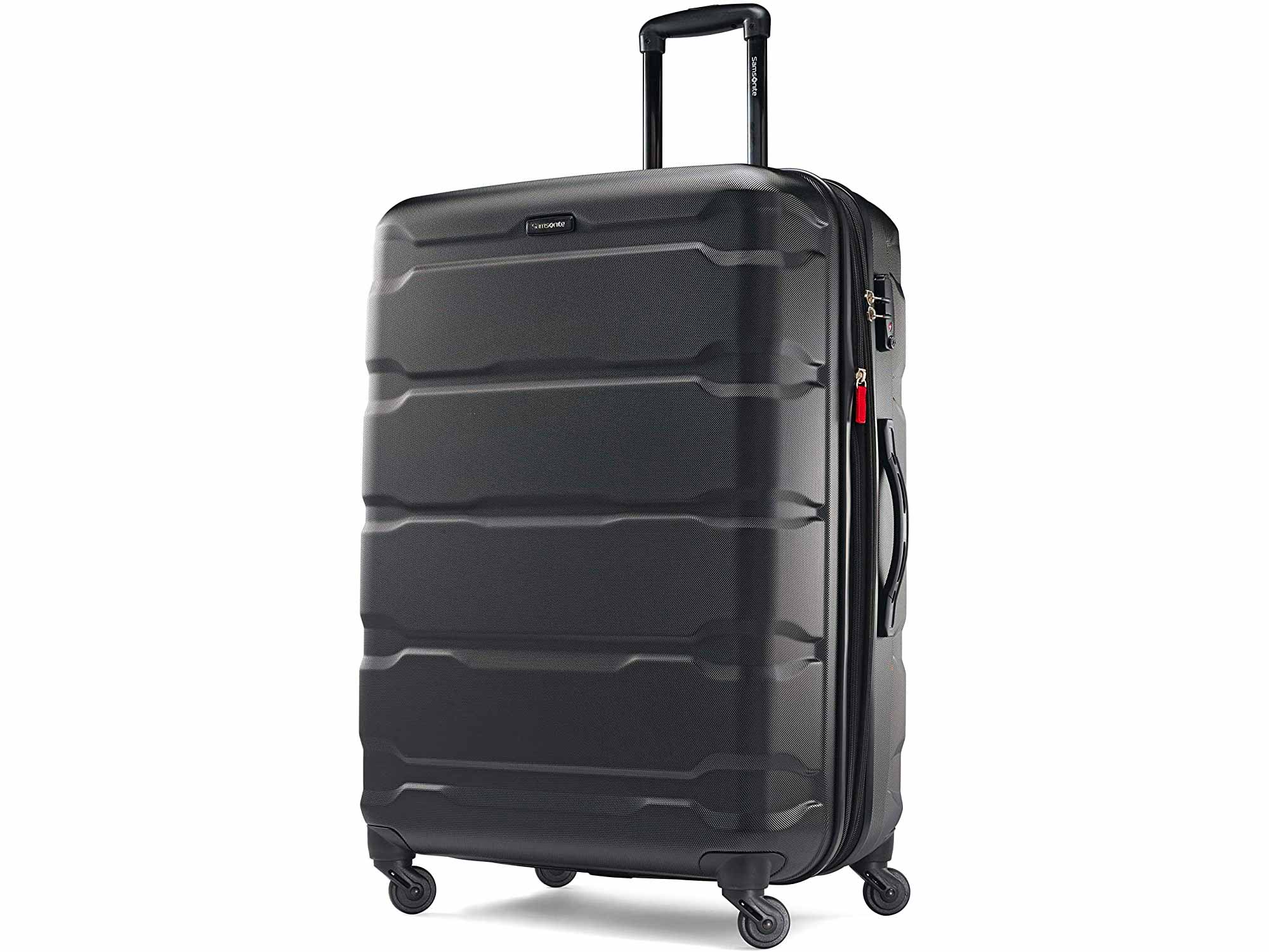 Samsonite Omni PC Hardside Expandable Luggage with Spinner Wheels, Black, Checked-Large 28-Inch