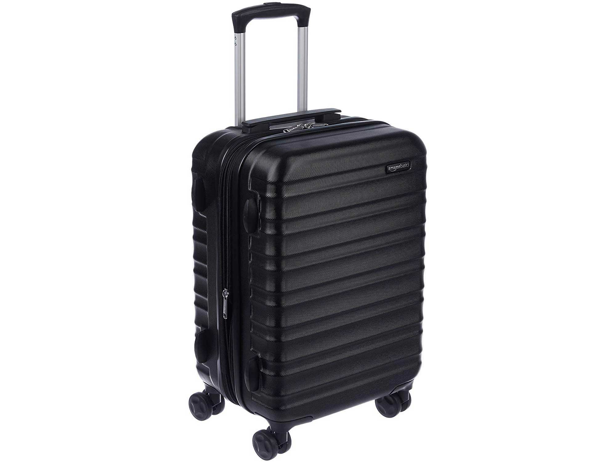 AmazonBasics Hardside Carry-On Spinner Suitcase Luggage - Expandable with Wheels - 21 Inch, Black