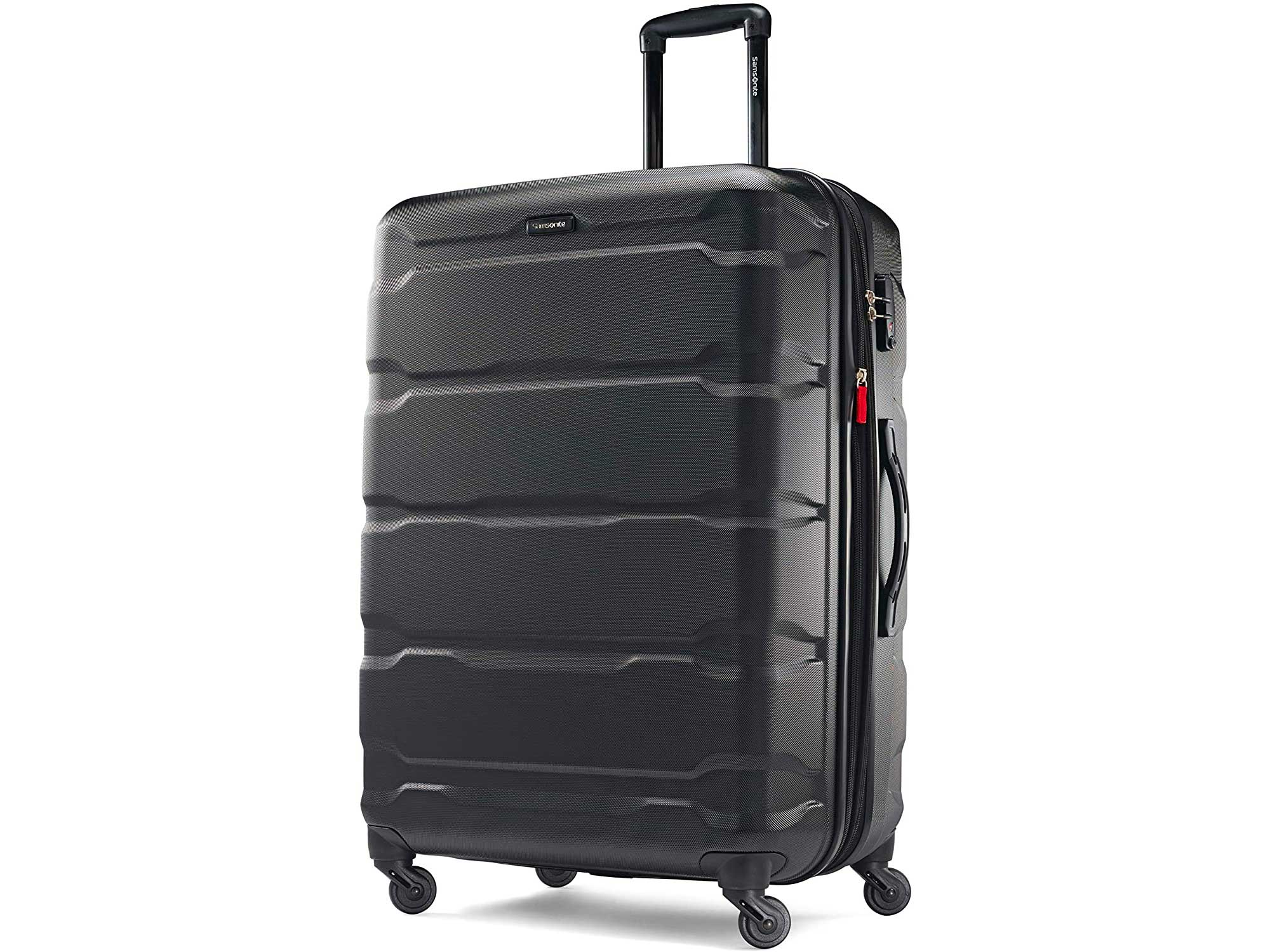 Samsonite Omni PC Hardside Expandable Luggage with Spinner Wheels, Black, Checked-Large 28-Inch