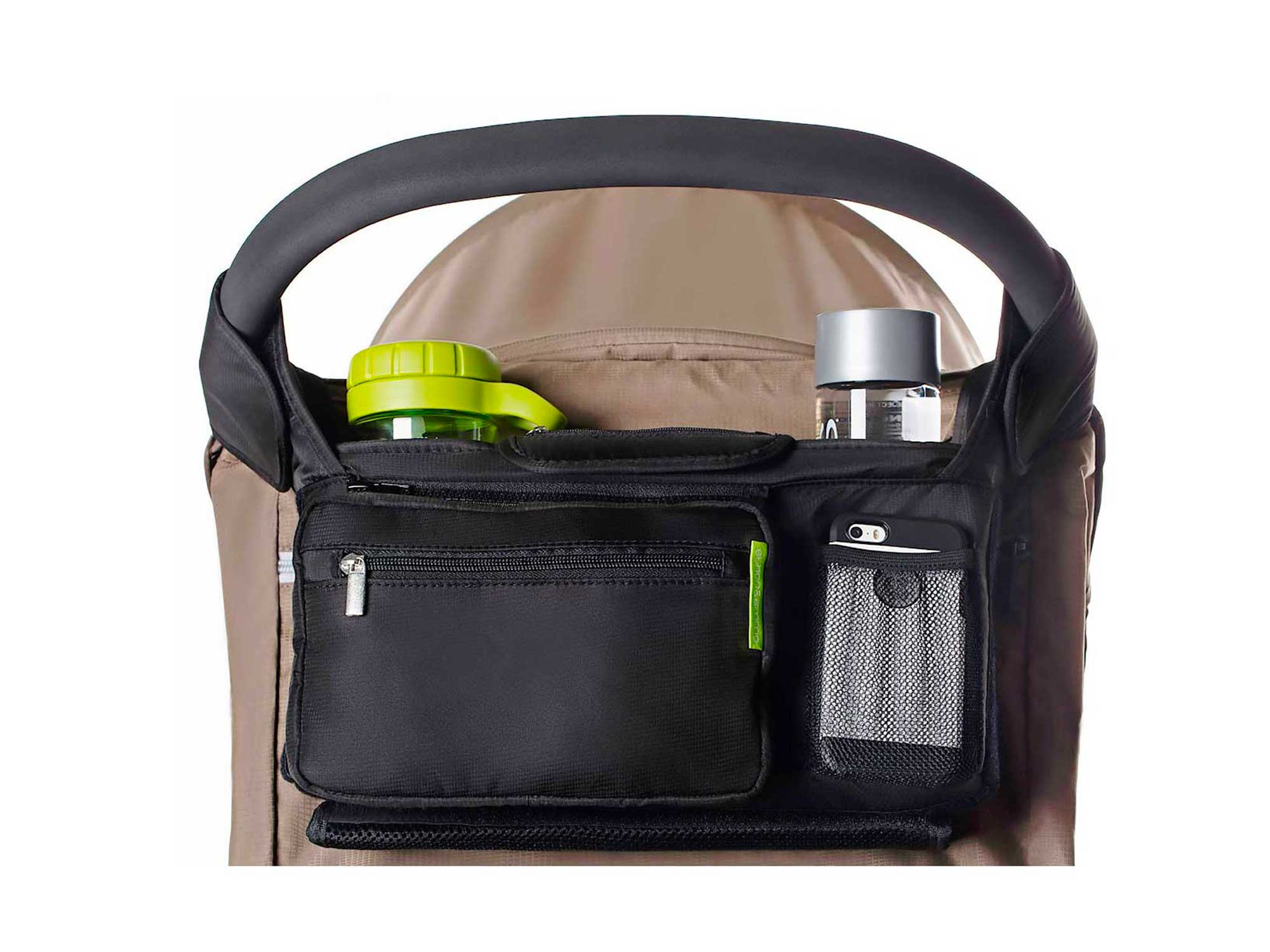 Ethan & Emma Universal Baby Stroller Organizer with Insulated Cup Holders for Smart Moms. Diaper Storage, Secure Straps, Detachable Bag, Pockets for Phone, Keys, Toys. Compact Design Fit All Strollers
