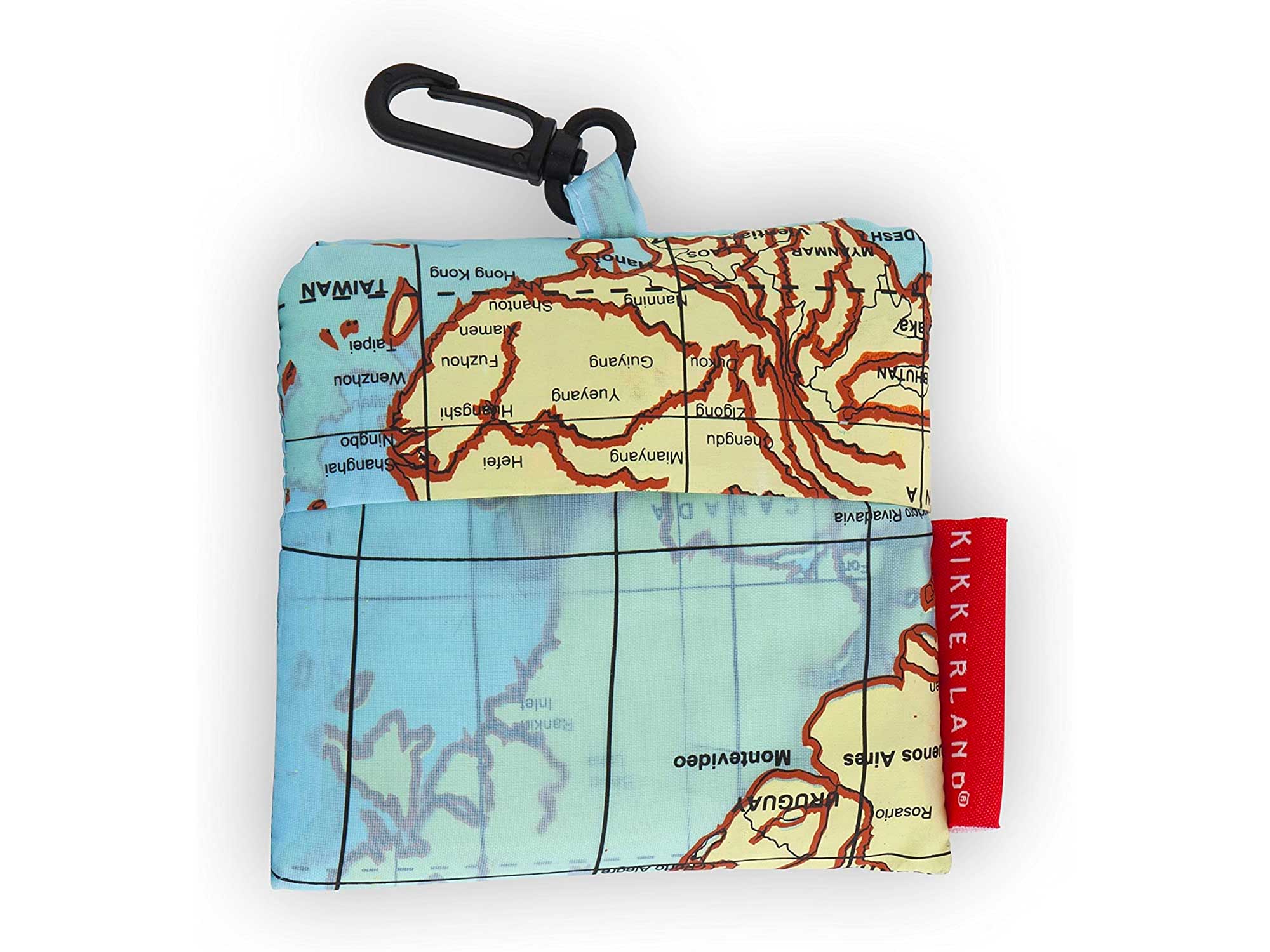 Kikkerland Travel-Size Laundry Bag, World Map