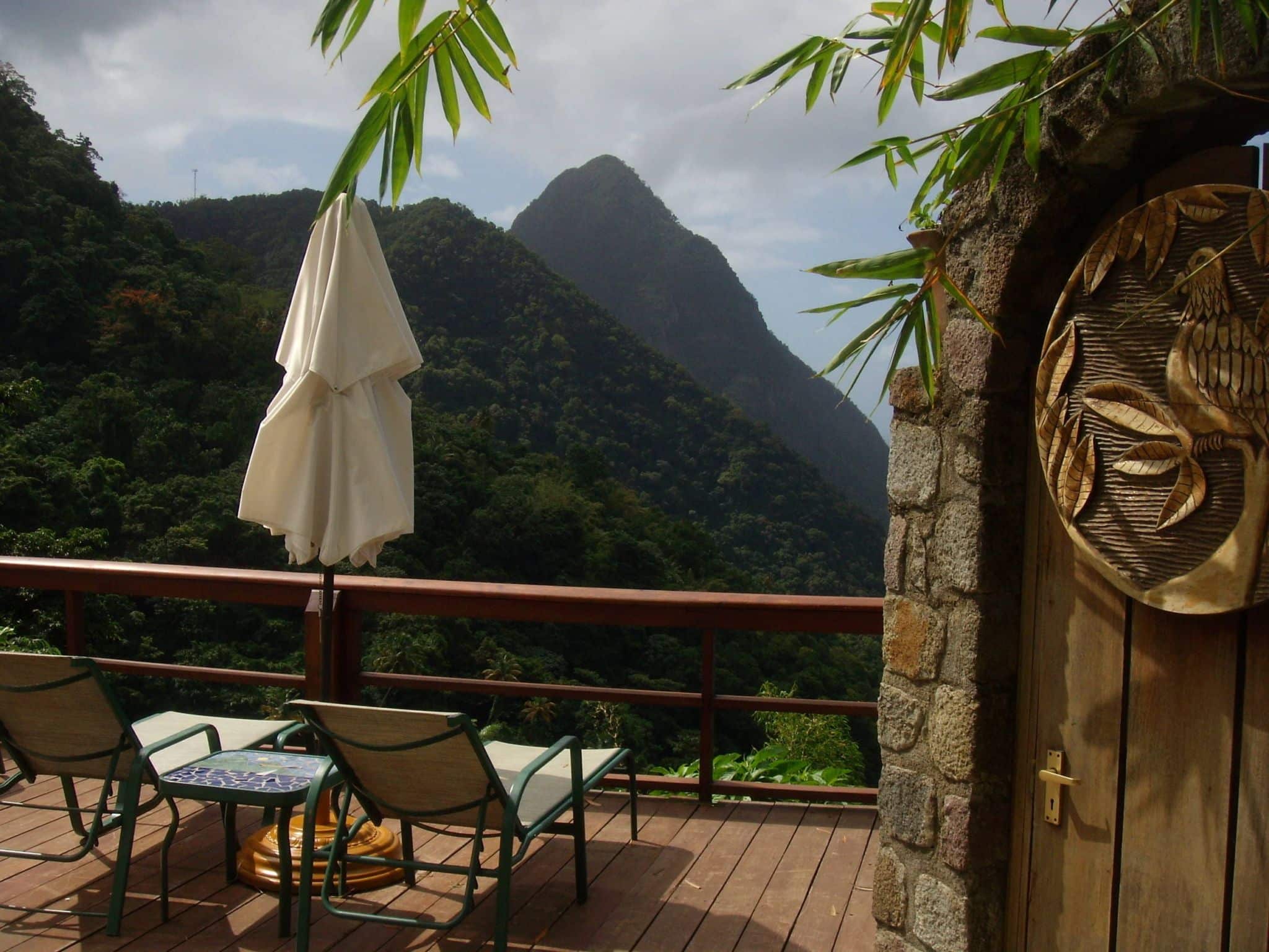 View of the Gros Piton from Ladera Resort