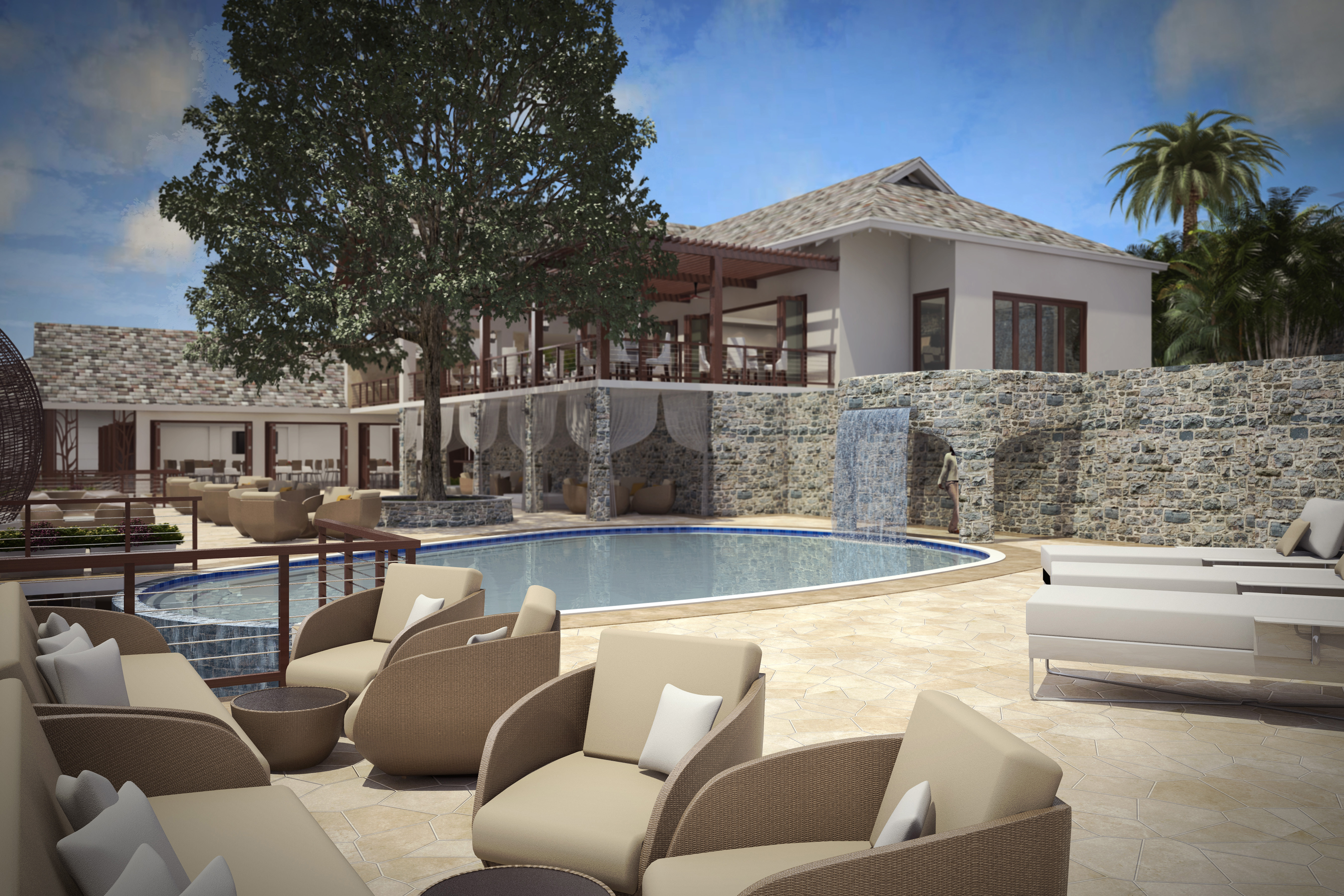 Capella Marigot Bay in St. Lucia | New Caribbean Resorts | Lower Level Pool Deck