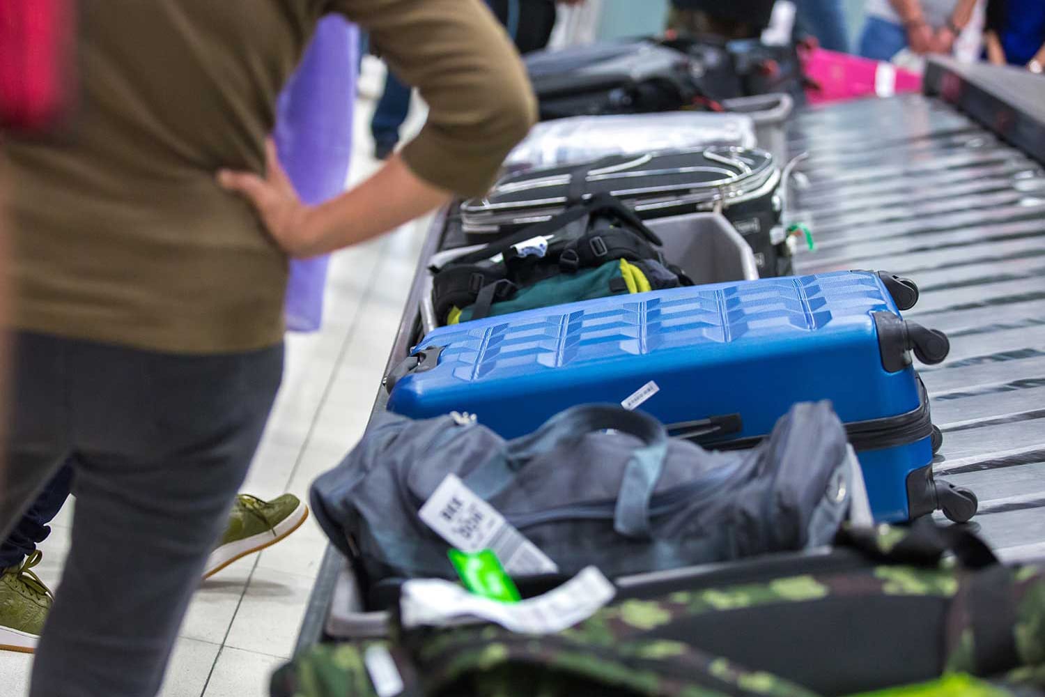 luggage on airport carousel