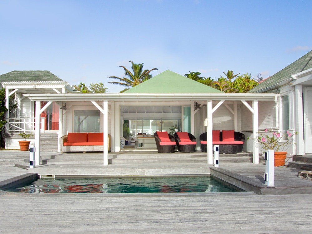 A pool outside four-bedroom Villa Walhalla in St. Barth