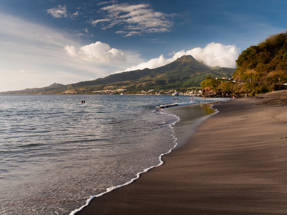 Black-sand beach