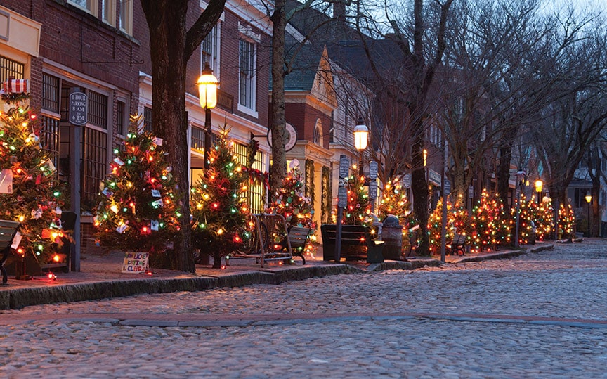 Nantucket Christmas Stroll: Trees downtown