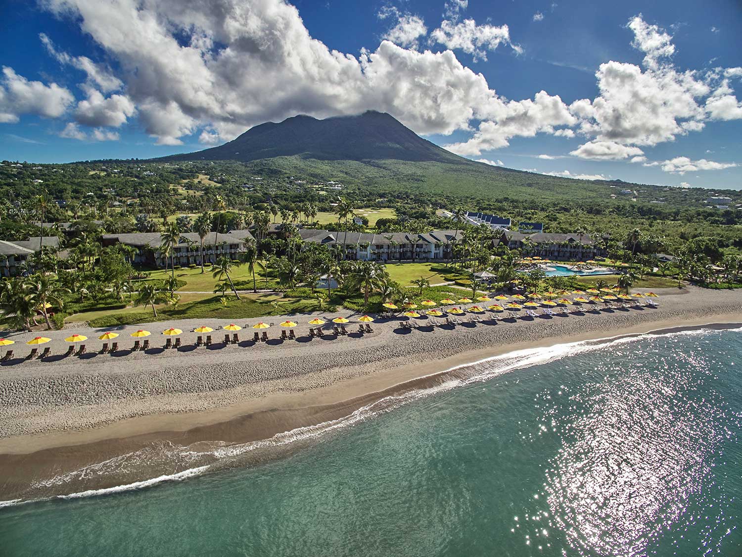 Aerial view of the Nevis Four Seasons resort.