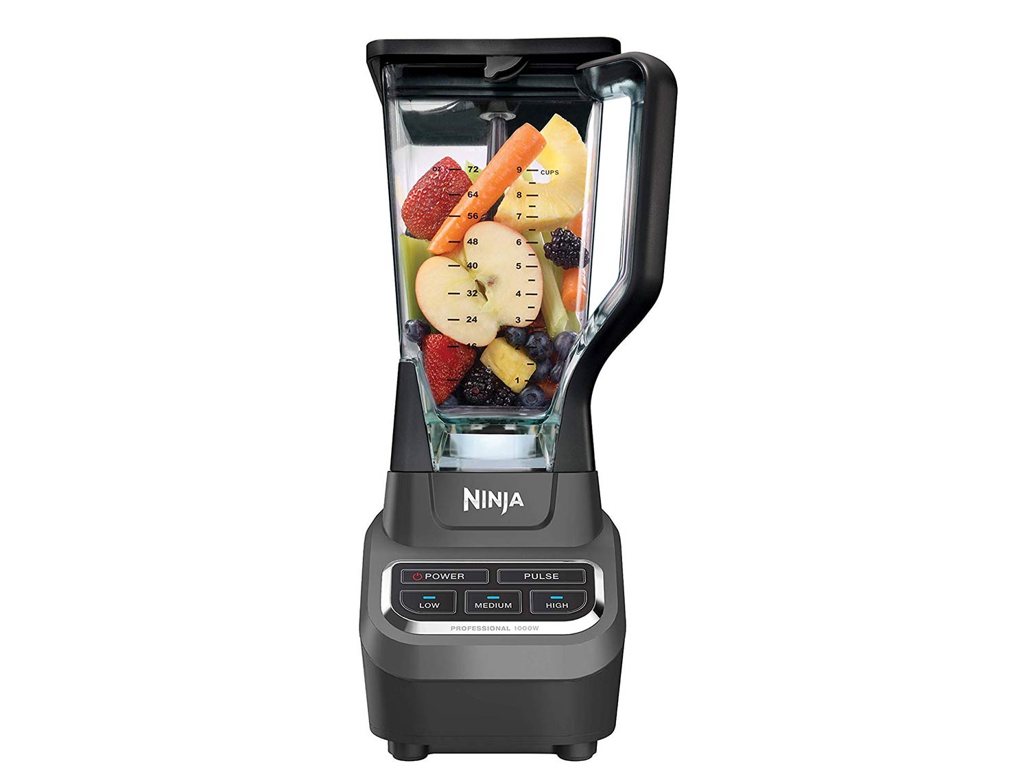 Ninja Professional 72 Oz Countertop Blender with 1000-Watt Base and Total Crushing Technology for Smoothies, Ice and Frozen Fruit (BL610), Black