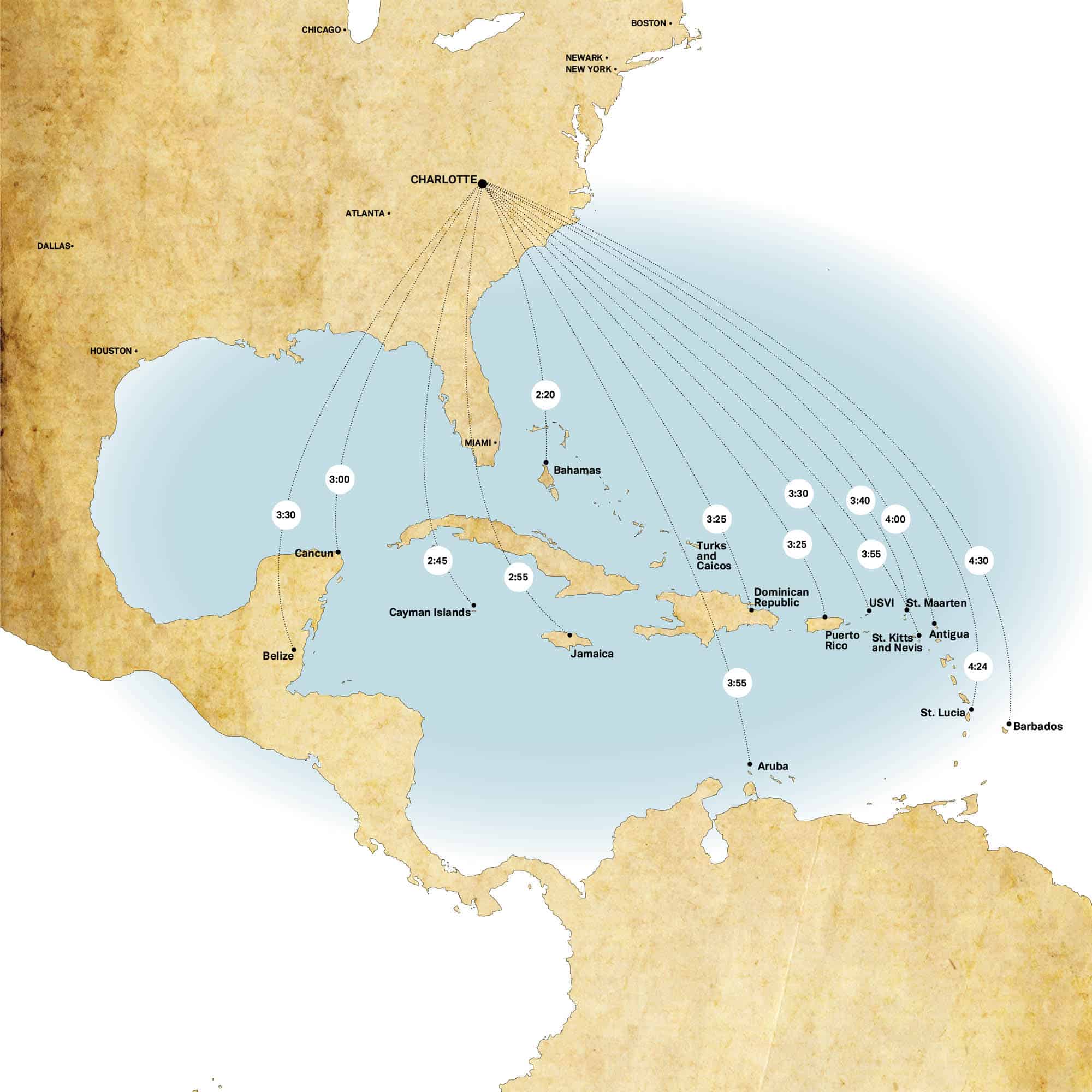 Nonstop Flights from Charlotte to Caribbean | Direct Flights to Caribbean | Caribbean Travel