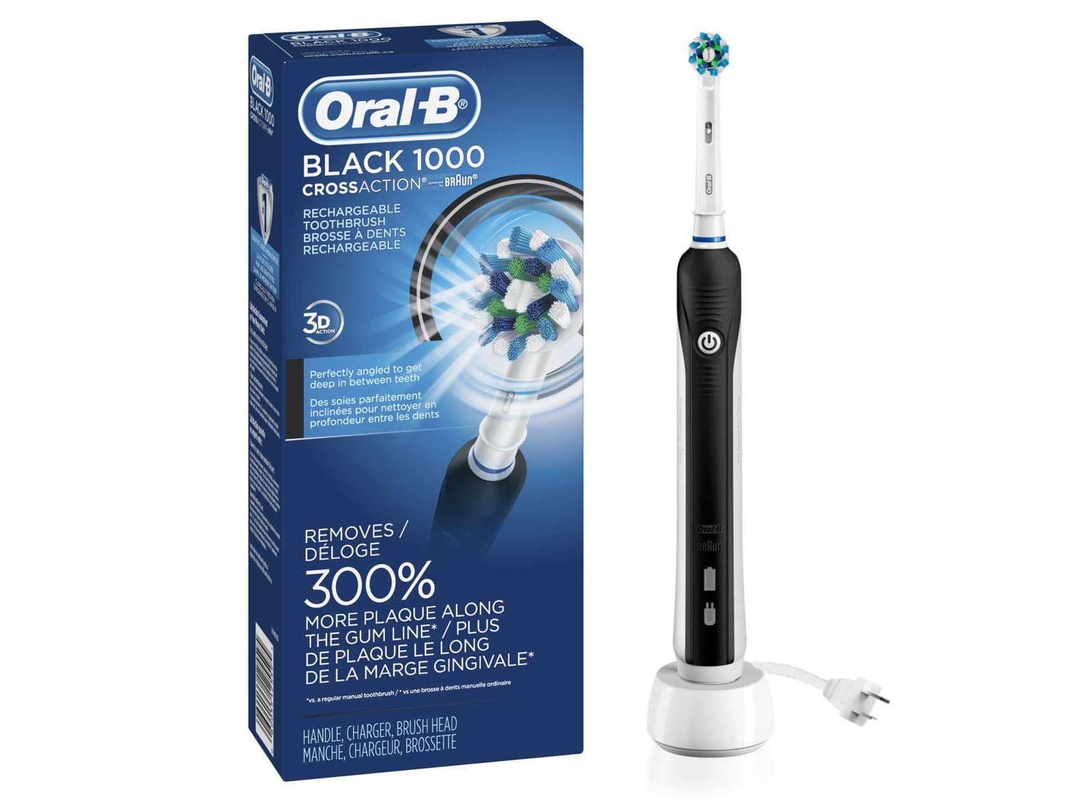 Oral-B Pro 1000 CrossAction Electric Toothbrush, Black