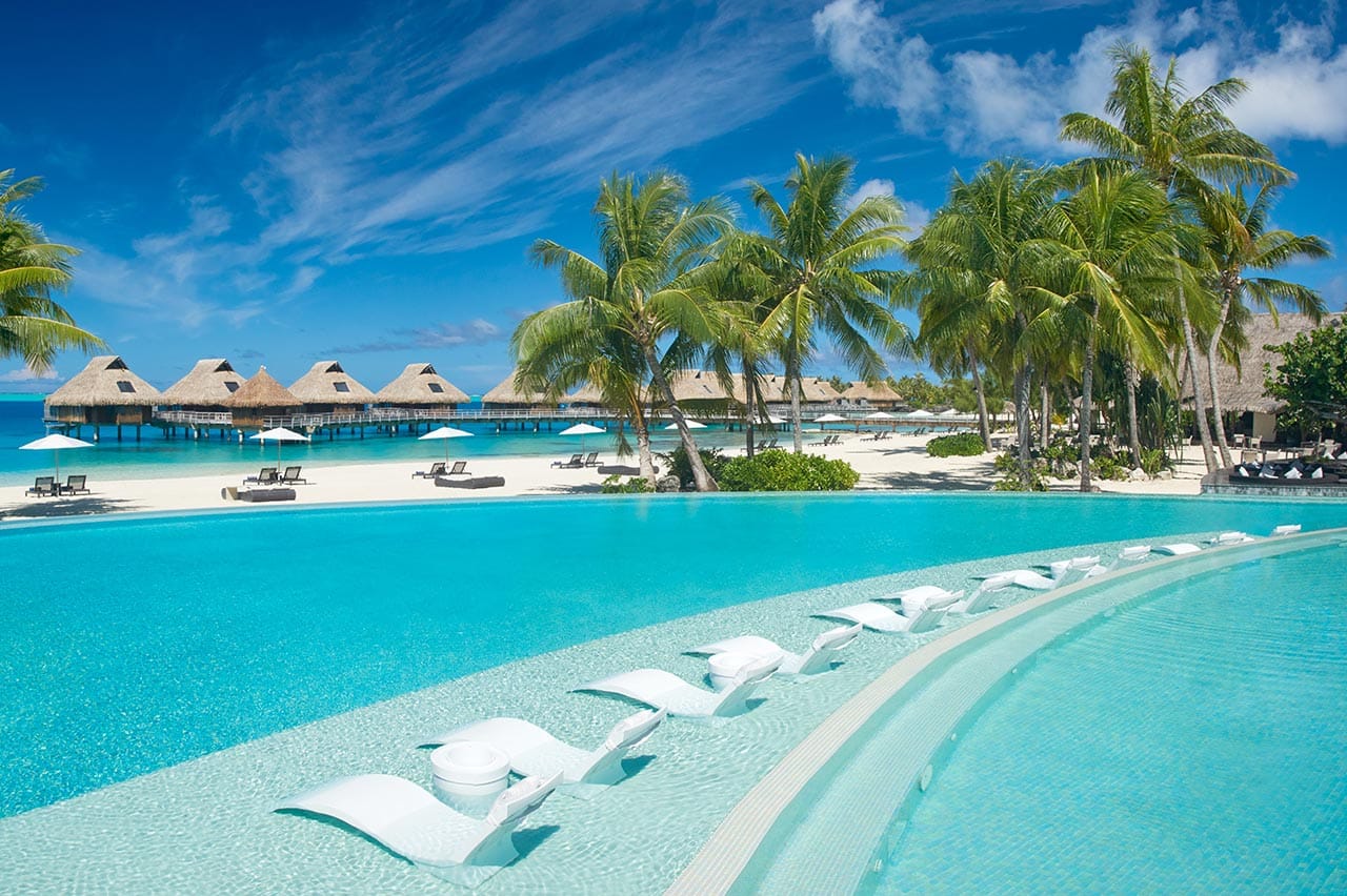 Overwater Bungalows | Conrad Bora Bora Nui: beachfront infinity pool