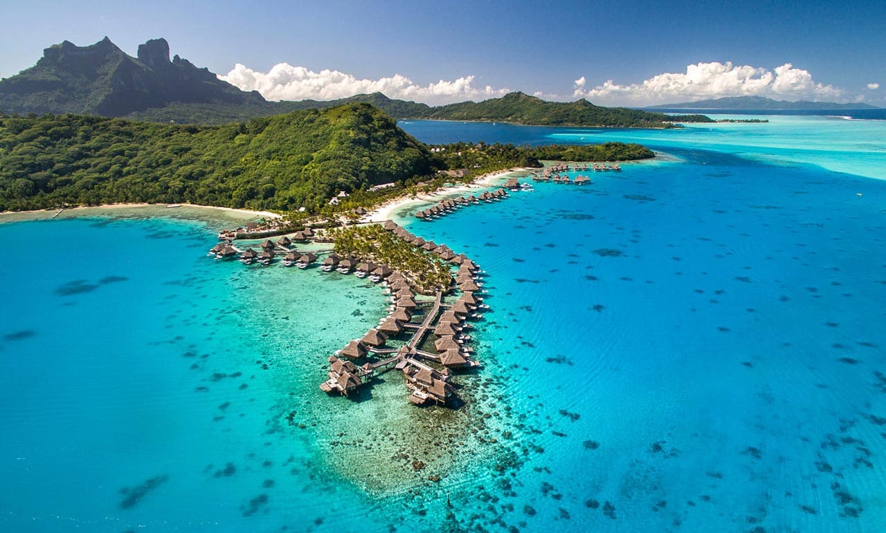 Overwater bungalows in Tahiti: Conrad Bora Bora Nui