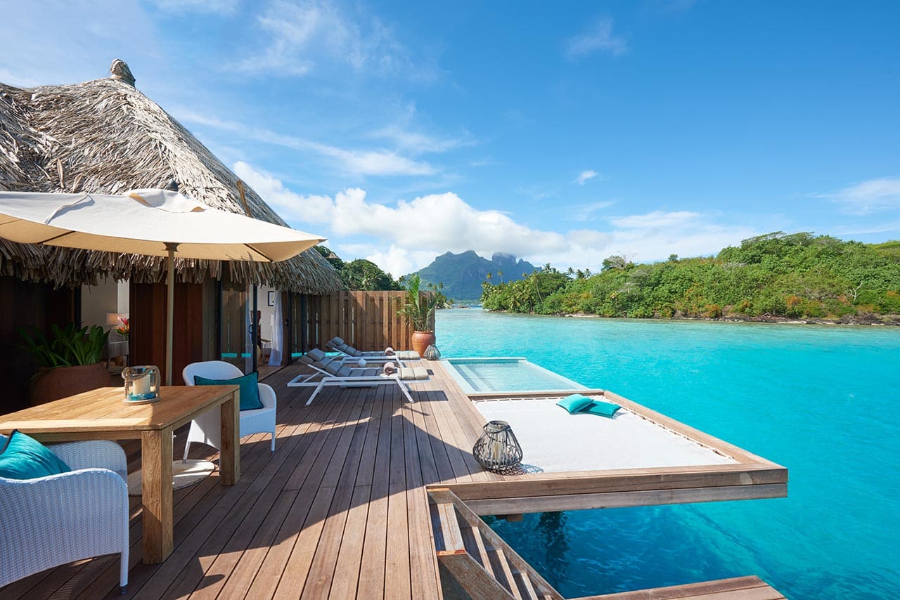 Overwater bungalows in Tahiti: Conrad Bora Bora Nui