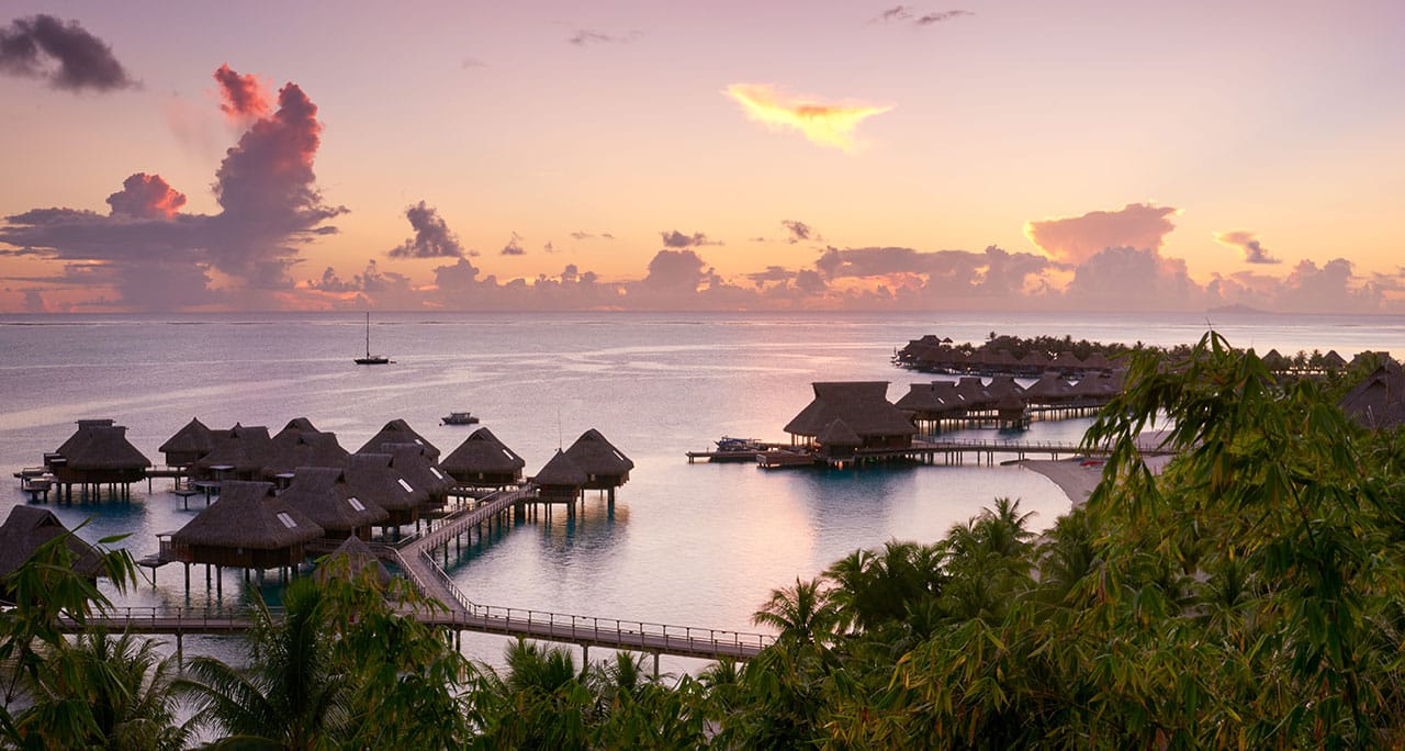 Overwater bungalows in Tahiti: Conrad Bora Bora Nui