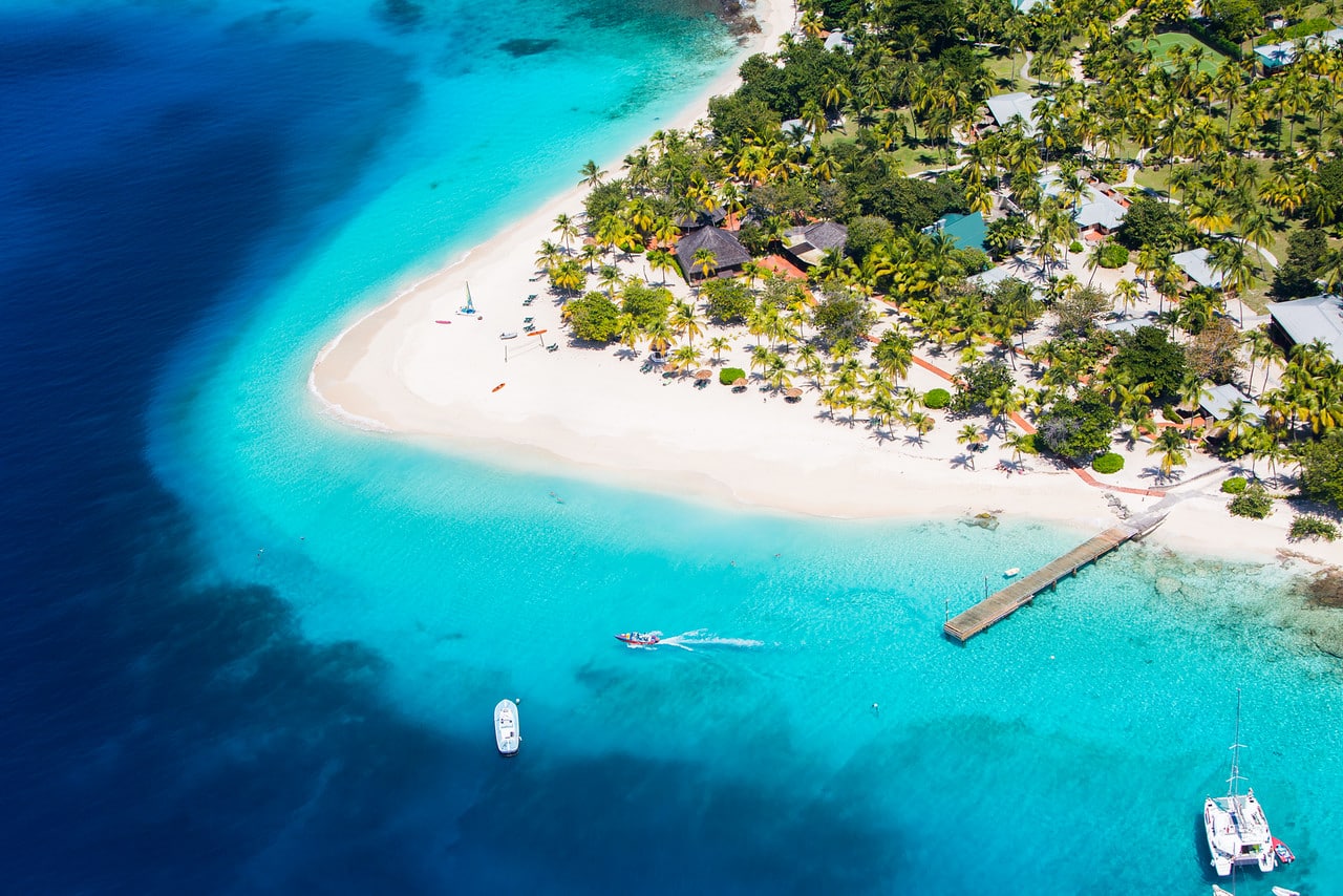 Overhead view of Palm Island Resort