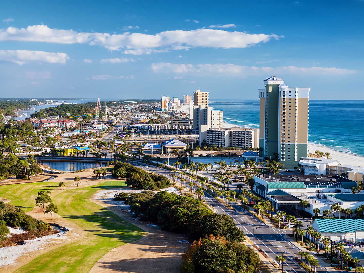 An aerial photograph of Panama City Florida.