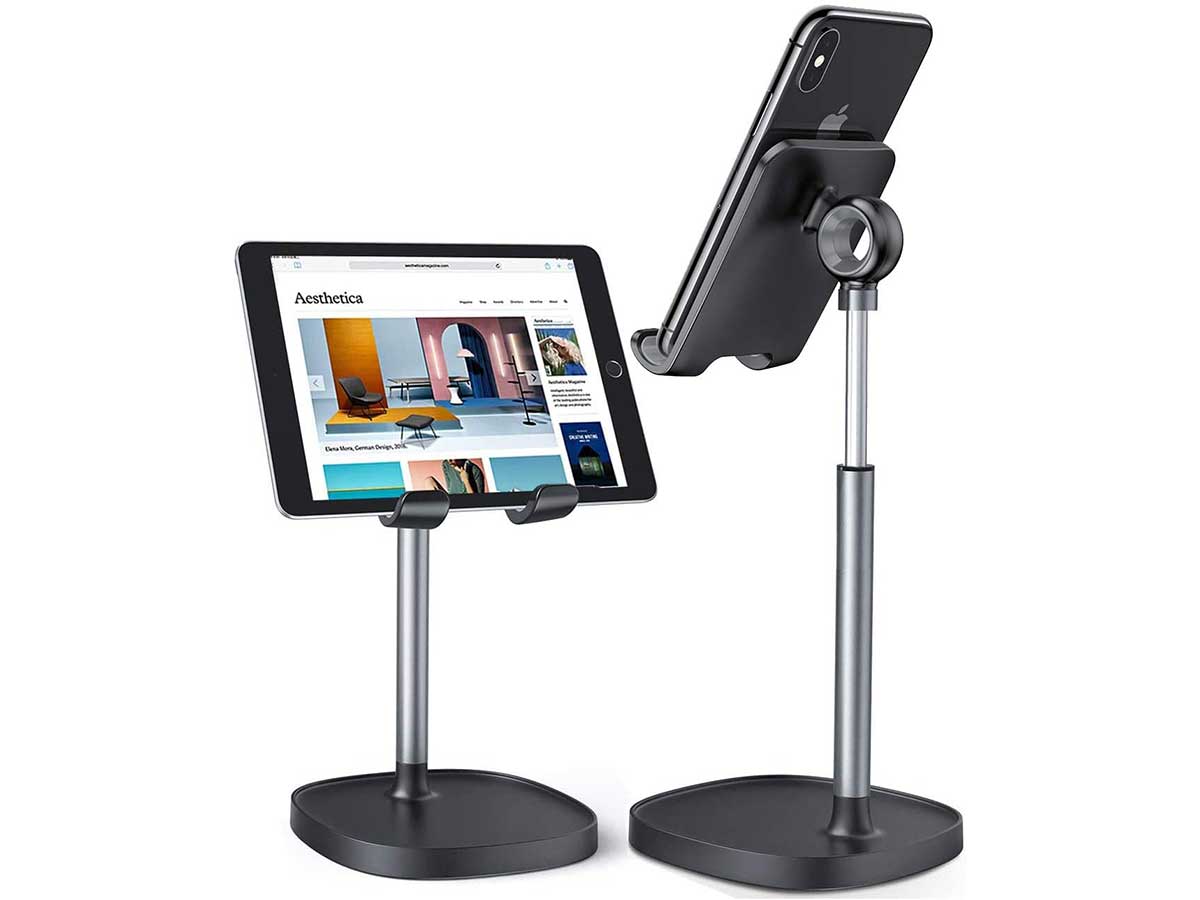 Cell Phone Stand, Angle Height Adjustable LISEN Phone Stand For Desk, Thick Case Friendly Phone Holder Stand For Desk, Compatible with All Mobile Phones,iPhone,Switch,iPad,Tablet(4-10in)