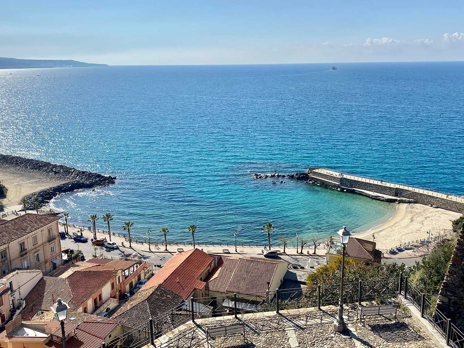 Sea front view from a small Southern Italian Town.