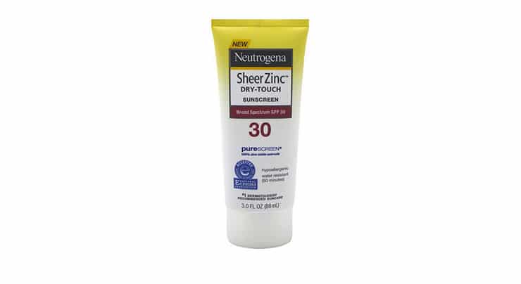 Reef Safe Sunscreen: Neutrogena Sheer Zinc Dry-Touch Sunscreen SPF 30