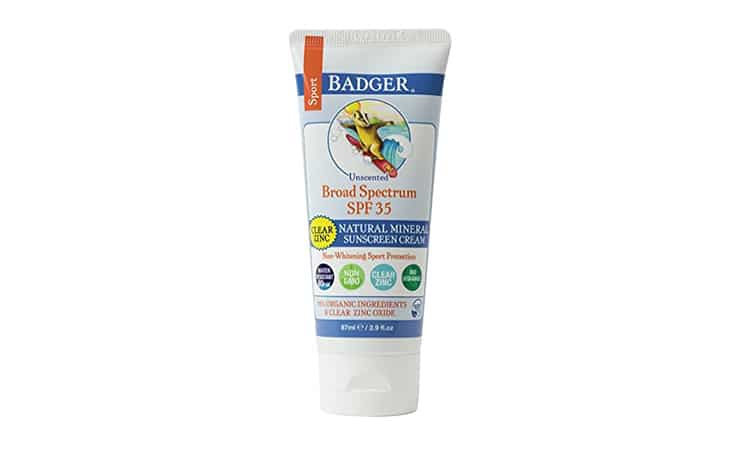Reef Safe Sunscreen: Badger Sport Clear Zinc Sunscreen SPF 35