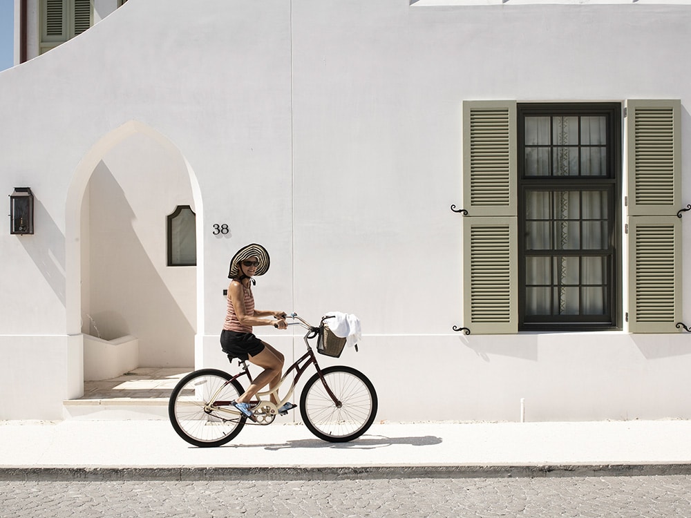 Biking along Alys Beach