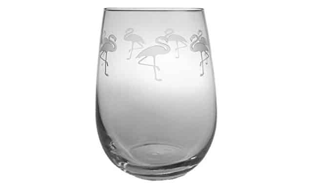 Rum Cocktail | Frozen Drink | Flamingo Stemless Wine Glasses