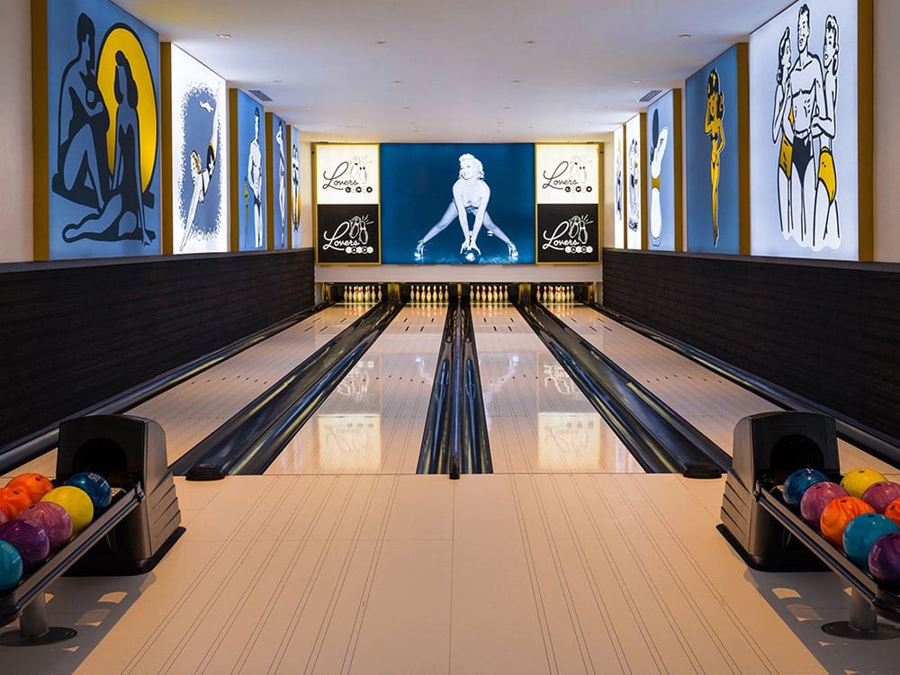 four-lane bowling alley at sandals royal barbados