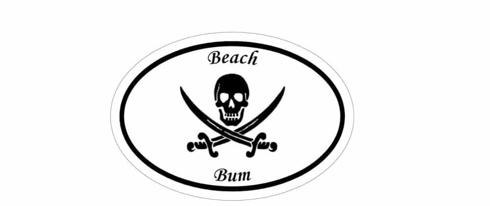 Beach Bum Pirate Sticker