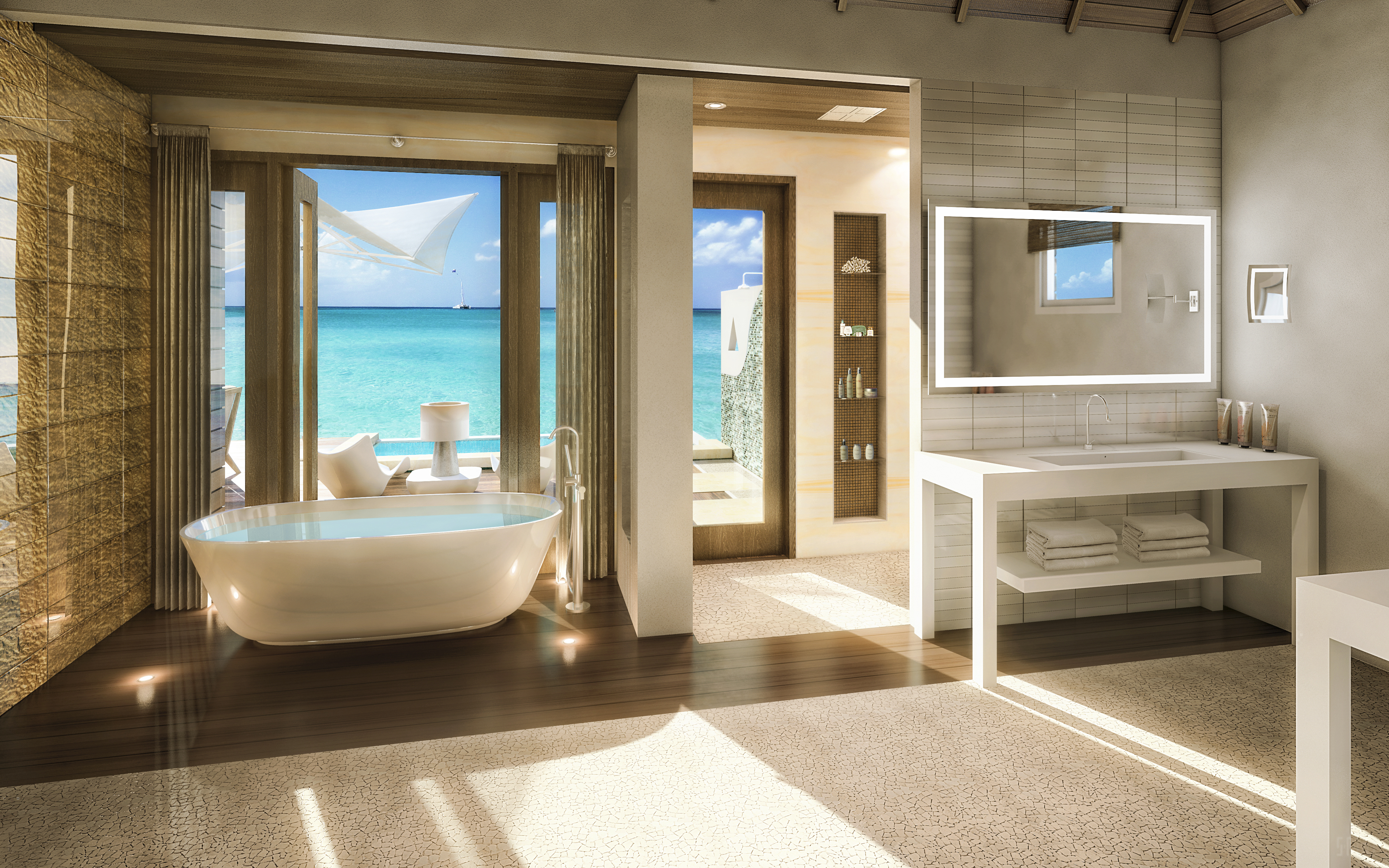 All-Inclusive Overwater Bungalow Resort in the Caribbean | Private Island Overwater Bungalow | Bathtub