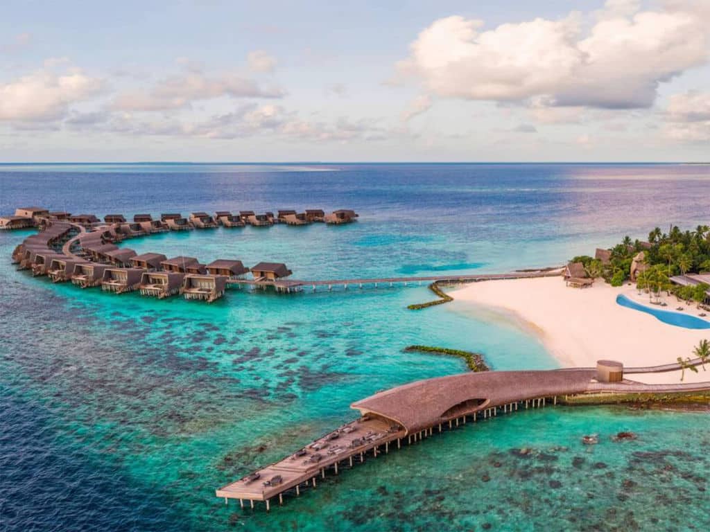 St. Regis Maldives Vommuli Resort overwater bungalows.