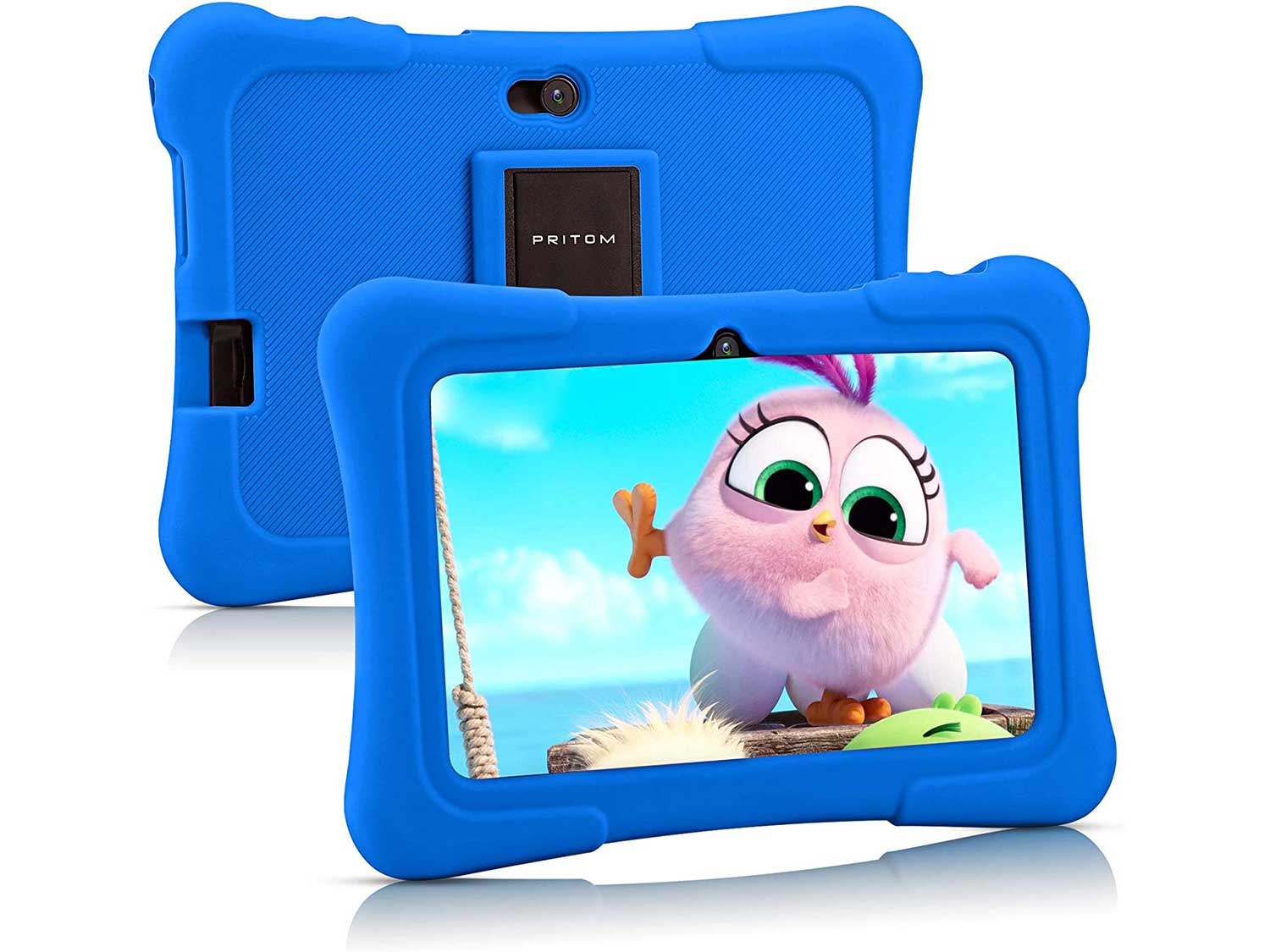 Pritom 7 inch Kids Tablet, Quad Core Android,1GB RAM+16GB ROM, WiFi, Bluetooth, Dual Camera, Educational, Games, Parental Control, Kids Software Pre-Installed with Kids-Tablet Case (Dark Blue)