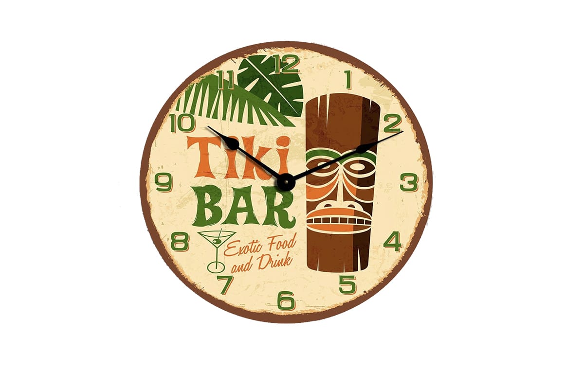 Tiki bar clock