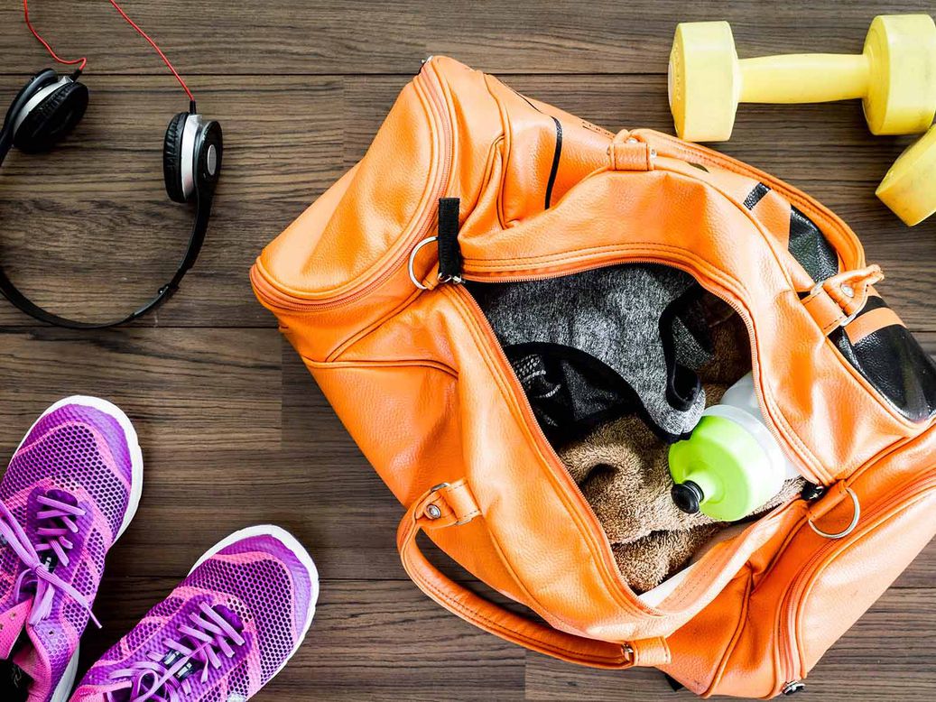 Gym bag on the floor