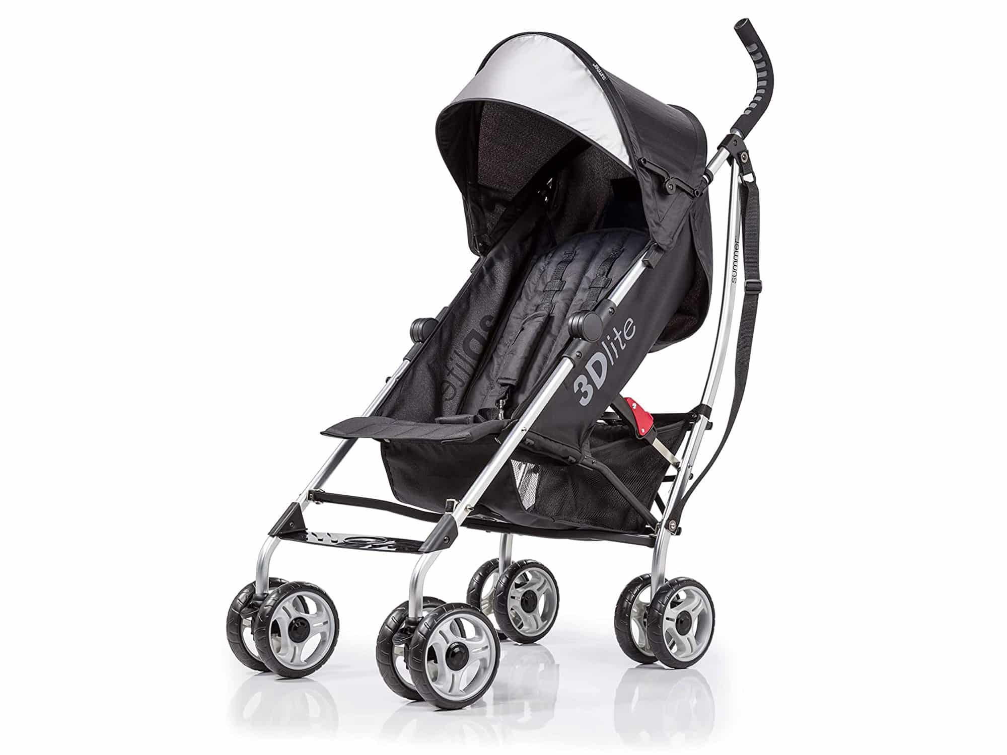 Summer Infant 3Dlite Convenience Stroller, Black (Silver Frame)